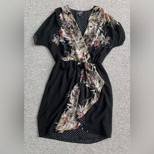 Elegant Black and Red Midi Dress